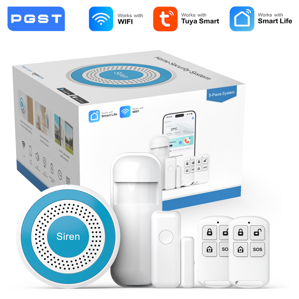 Home Automation Tutorial - PGST WiFi スマートライフアラームセキュリティシステムキット Tuya Alexa ホームオートメーションアラームセキュリティ保護