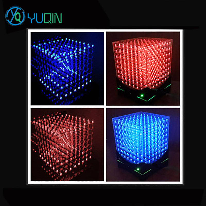 Rgb Led Matrix 8X8 - DIY 3D8 LED キューブキット 8x8x8 音楽スペクトル電子はんだ付けプロジェクト付き