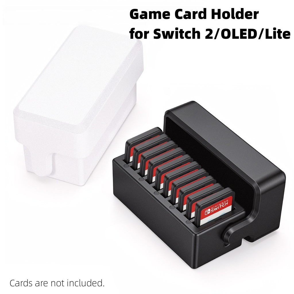 Home Assistant Sd - Nintendo Switch 2/1/OLEDゲーム用スイッチ2ゲームカードケースホルダー、マイクロSDカード対応、10枚のゲームカードスロット付きスイッチゲームカードケース