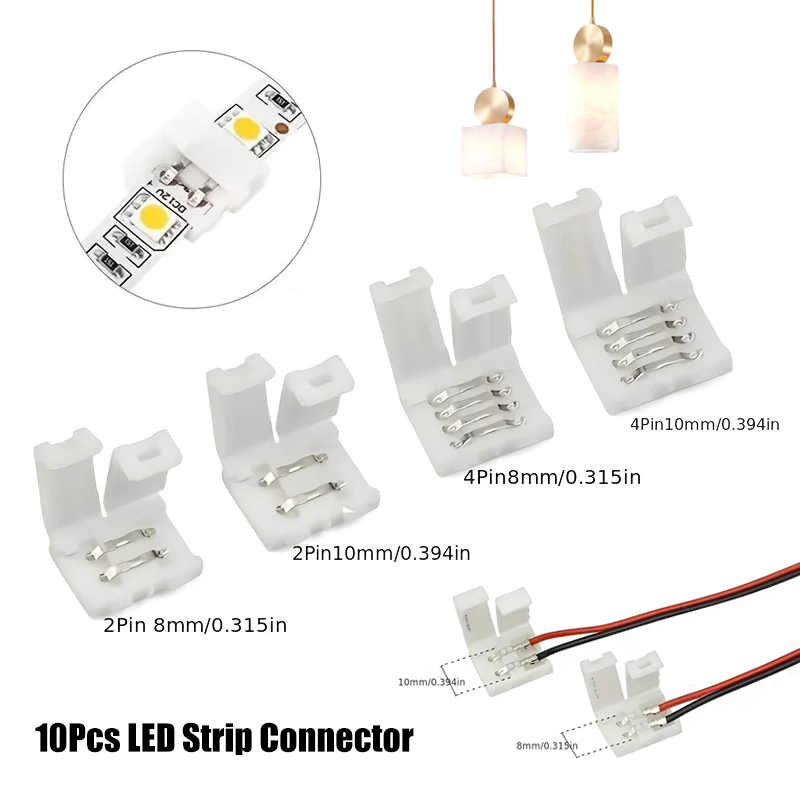 10 個 LED ストリップコネクタ 8 ミリメートル 10 - Rgb Led Matrix 8X8 のレビューと価格