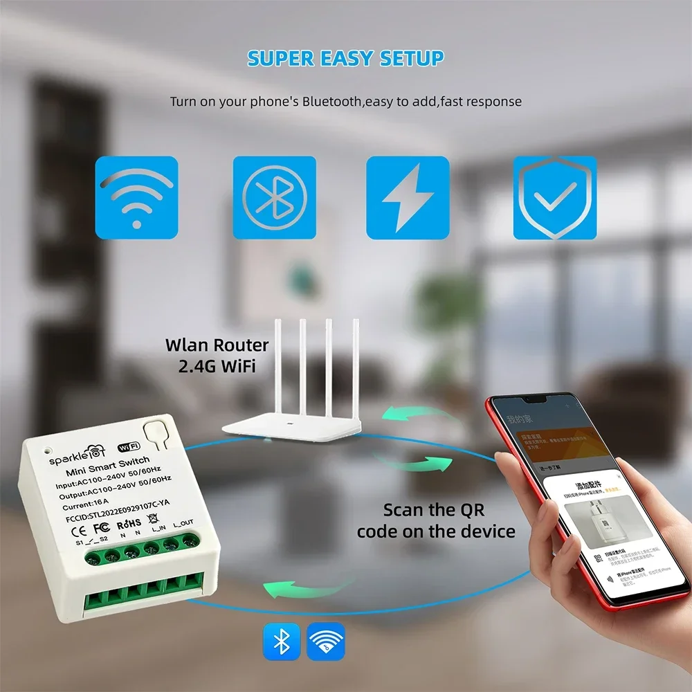 16A マターウィファイスマートスイッチオートメーションリレ - Home Automation Tutorial のレビューと価格
