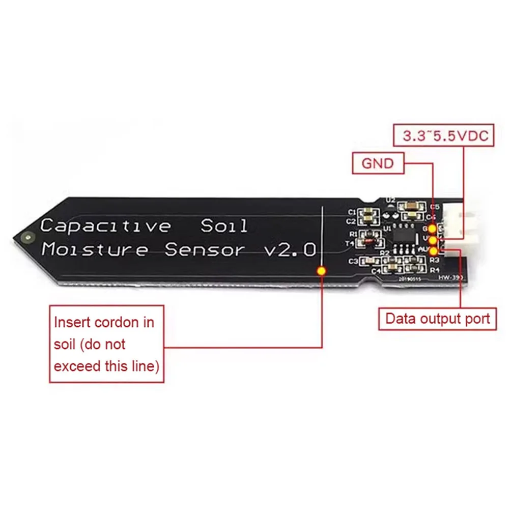 5/10 個の容量性土壌水分センサーモジュール 3.3V-5 - Home Automation Arduino のレビューと価格