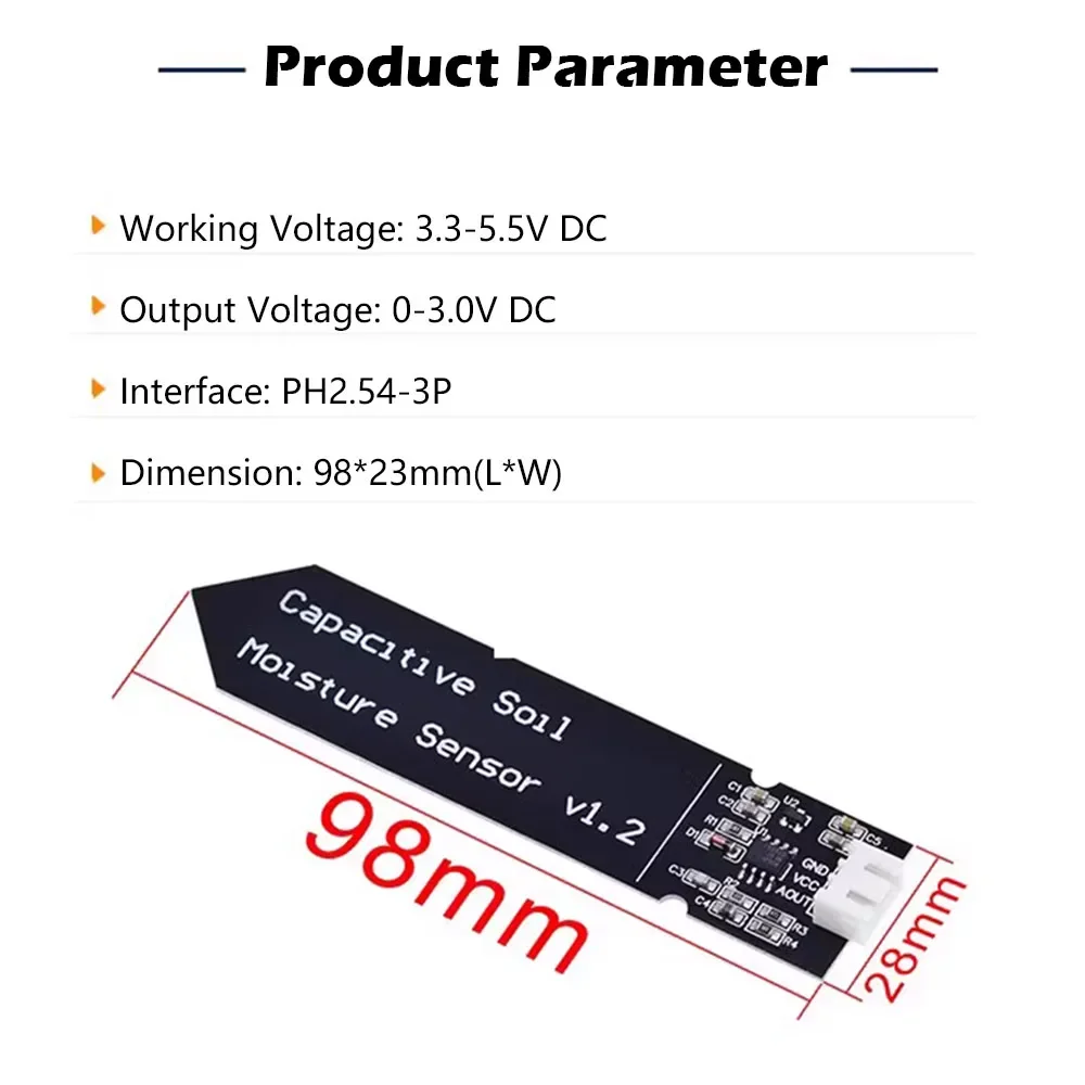 5/10 個の容量性土壌水分センサーモジュール 3.3V-5 - Home Automation Arduino のレビューと価格